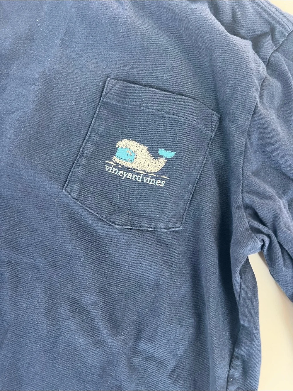Vineyard Vines Navy Whale & Forest Fleece Graphic long sleeve Tee